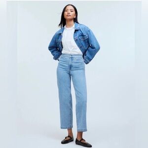 Madewell Emmett Wide Leg Women's Light Blue Jeans in Kieran wash.